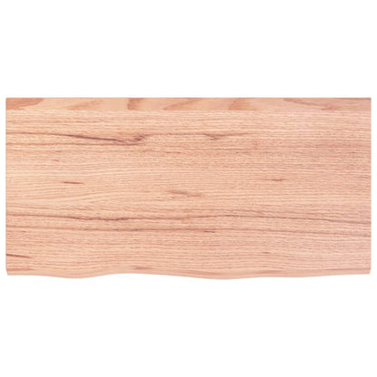 Table Top 60x40x(2-6) Treated Solid Wood Oak Light Brown 80 cm
