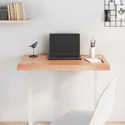 Table Top 60x40x(2-6) Treated Solid Wood Oak Light Brown 80 cm