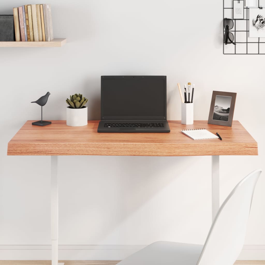 Table Top 60x40x(2-6) Treated Solid Wood Oak Light Brown 100 cm