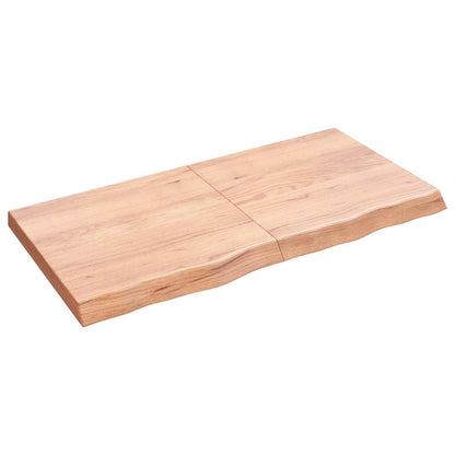 Table Top 60x60x(2-6) Treated Solid Wood Oak Light Brown 120 cm