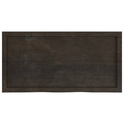 Table Top 60x50x(2-6) Treated Solid Wood Oak Dark Brown 100 cm