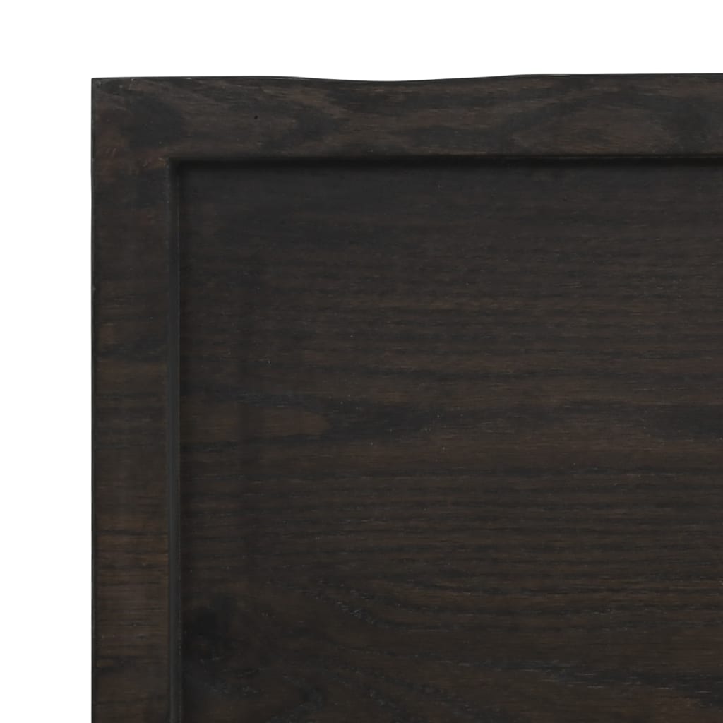 Table Top 60x50x(2-6) Treated Solid Wood Oak Dark Brown 100 cm