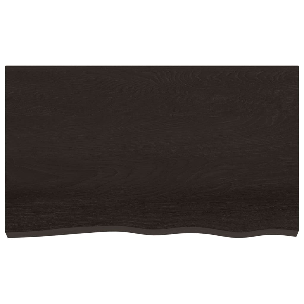 Table Top 60x60x(2-4) Treated Solid Wood Oak Dark Brown 100 cm