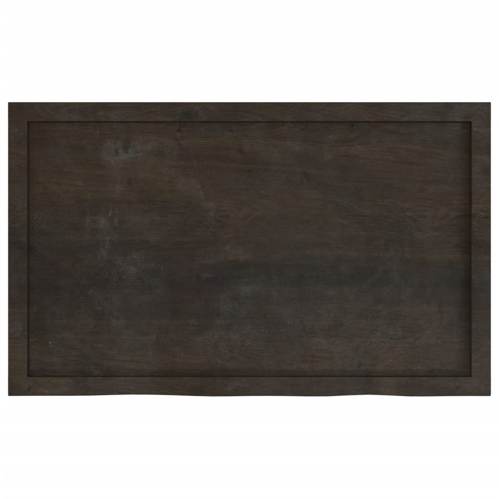 Table Top 60x60x(2-4) Treated Solid Wood Oak Dark Brown 100 cm