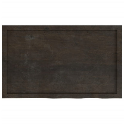 Table Top 60x60x(2-4) Treated Solid Wood Oak Dark Brown 100 cm