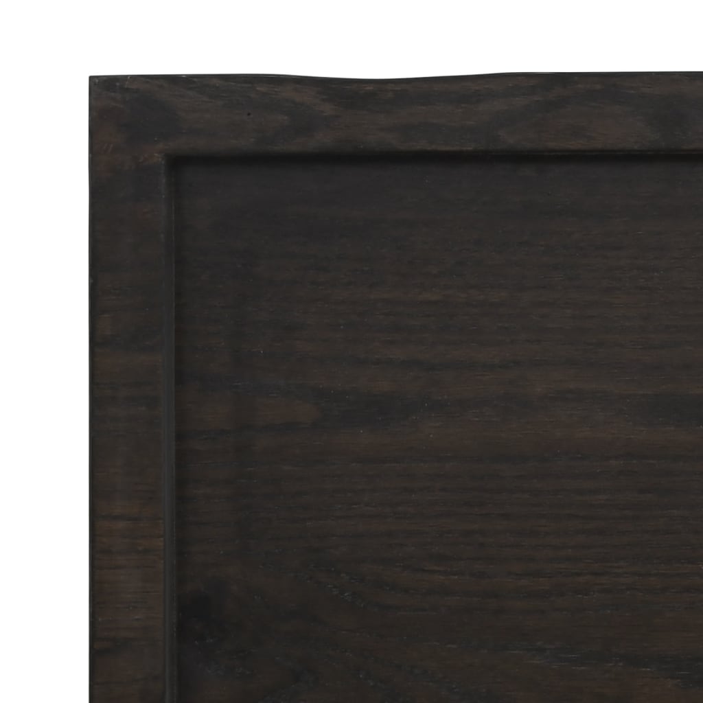 Table Top 60x60x(2-4) Treated Solid Wood Oak Dark Brown 100 cm