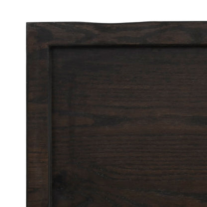 Table Top 60x60x(2-4) Treated Solid Wood Oak Dark Brown 100 cm