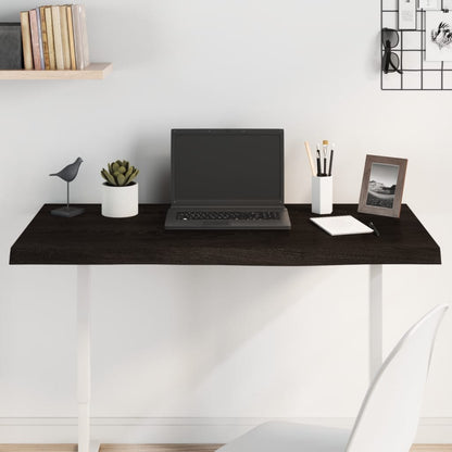 Table Top 60x60x(2-4) Treated Solid Wood Oak Dark Brown 100 cm