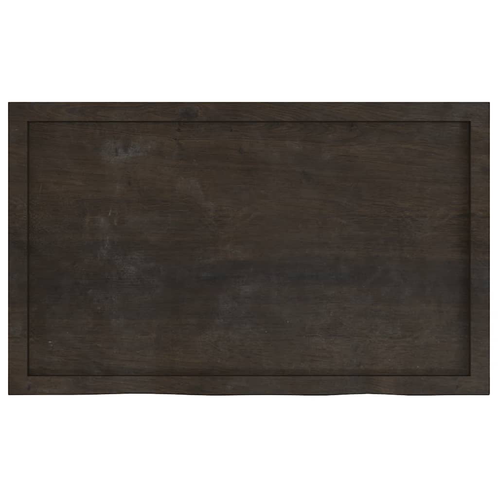 Table Top 60x60x(2-6) Treated Solid Wood Oak Dark Brown 100 cm