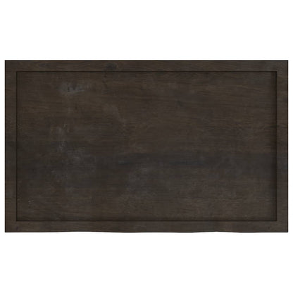 Table Top 60x60x(2-6) Treated Solid Wood Oak Dark Brown 100 cm