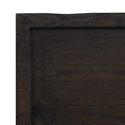 Table Top 60x60x(2-6) Treated Solid Wood Oak Dark Brown 100 cm