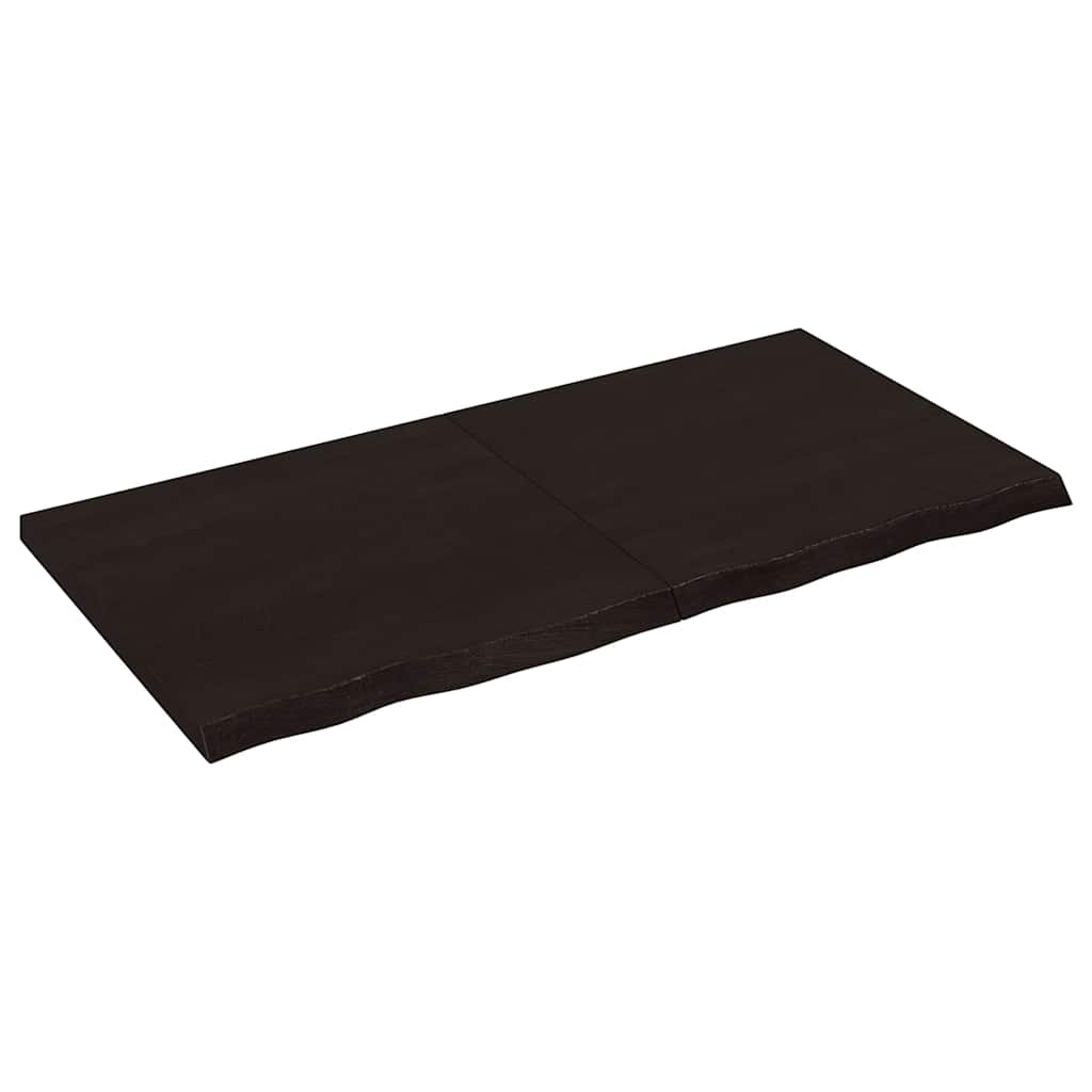 Table Top 60x60x(2-4) Treated Solid Wood Oak Dark Brown 120 cm