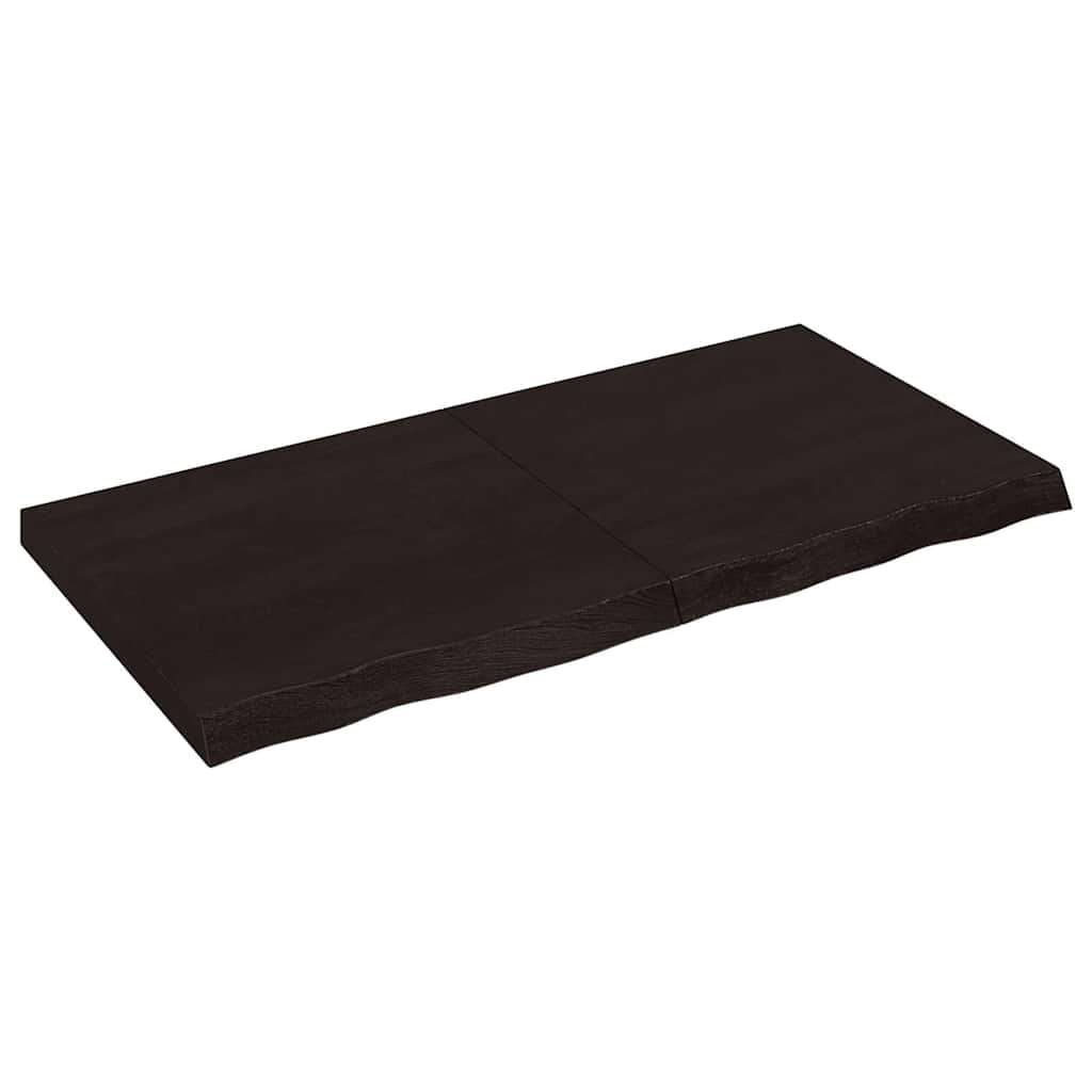 Table Top 60x60x(2-6) Treated Solid Wood Oak Dark Brown 120 cm