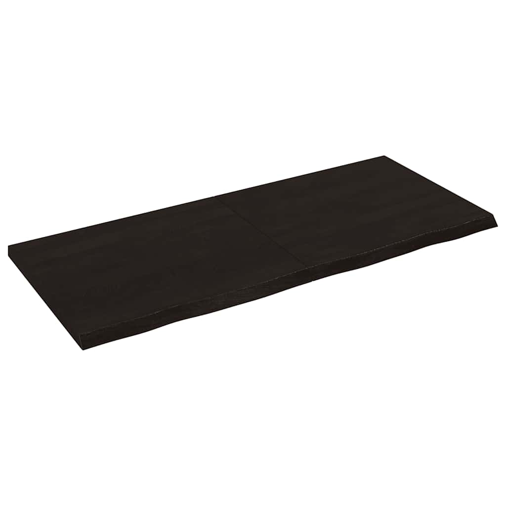 Table Top 60x60x(2-4) Treated Solid Wood Oak Dark Brown 140 cm