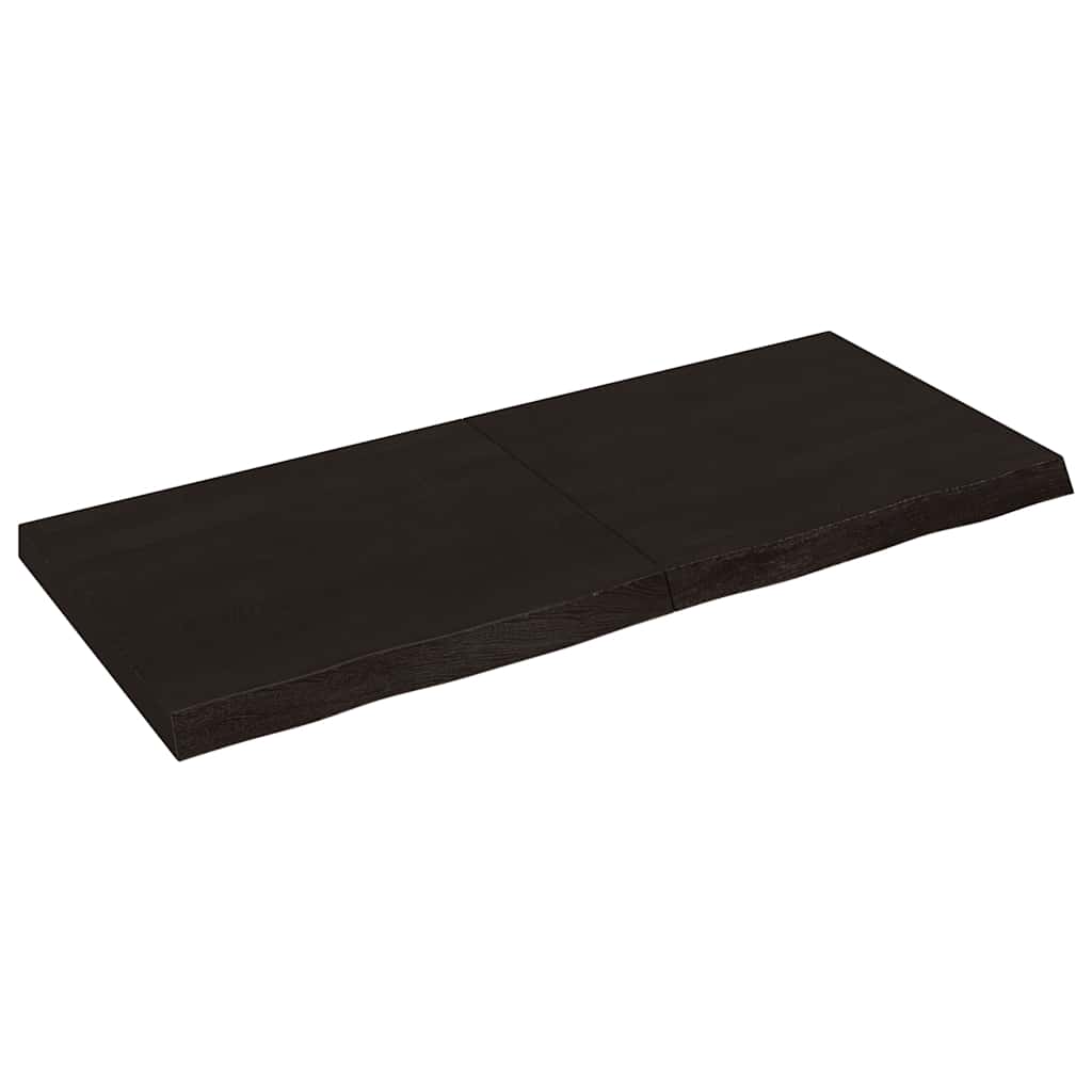 Table Top 60x60x(2-6) Treated Solid Wood Oak Dark Brown 140 cm