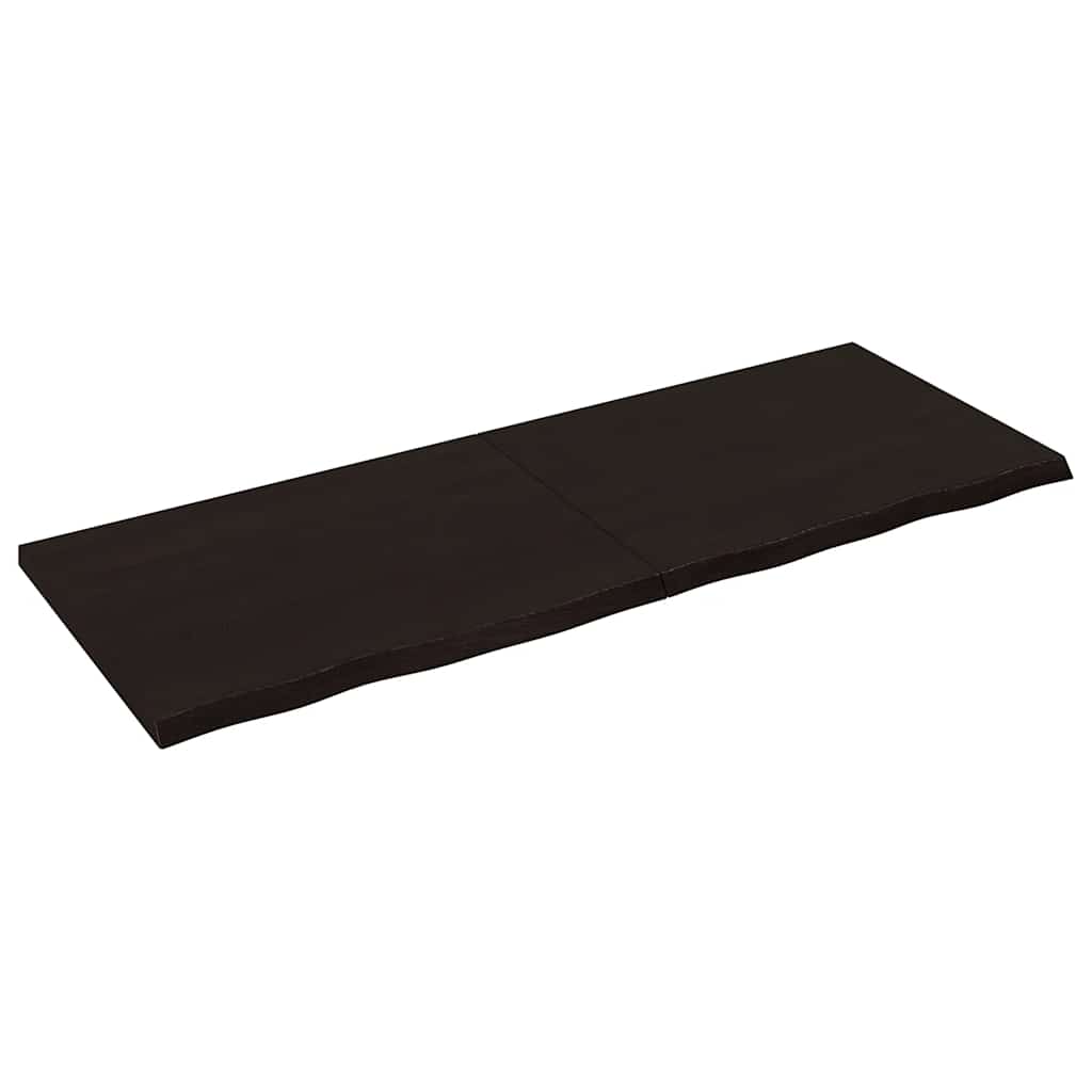 Table Top 60x60x(2-4) Treated Solid Wood Oak Dark Brown 160 cm