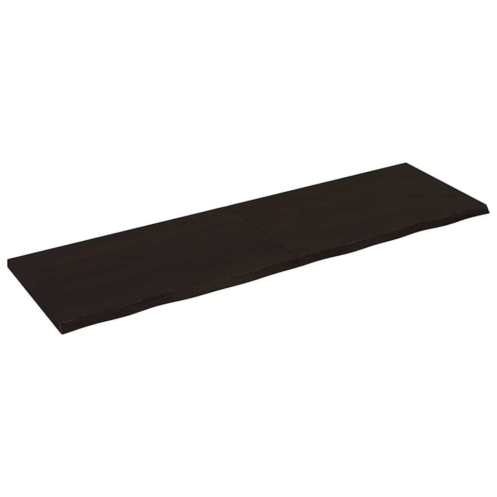 Table Top 60x60x(2-4) Treated Solid Wood Oak Dark Brown 200 cm