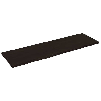 Table Top 60x60x(2-4) Treated Solid Wood Oak Dark Brown 200 cm