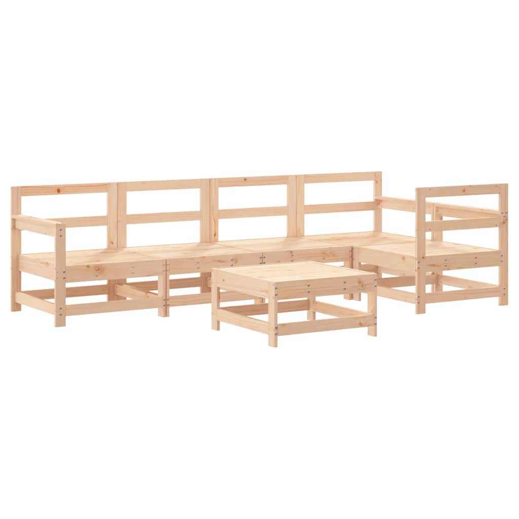 vidaXL 6 Piece Garden Lounge Set Solid Wood Pine 2