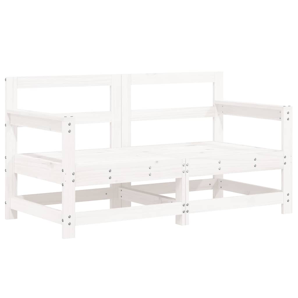 vidaXL 6 Piece Garden Lounge Set White Solid Wood Pine 4