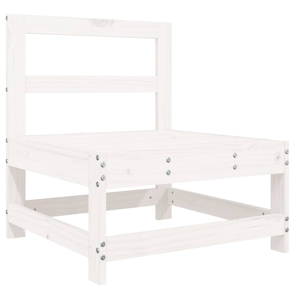 vidaXL 6 Piece Garden Lounge Set White Solid Wood Pine 5