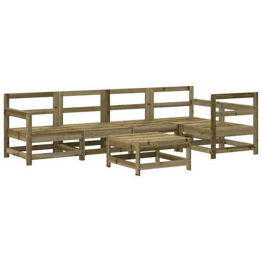 vidaXL 6 Piece Garden Lounge Set Impregnated Wood Pine 2