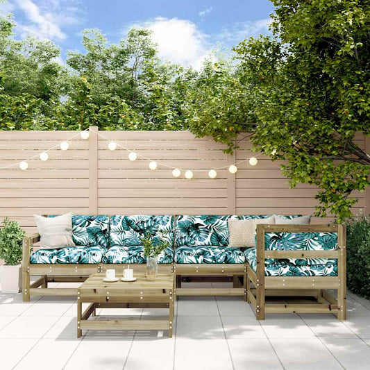 vidaXL 6 Piece Garden Lounge Set Impregnated Wood Pine 1