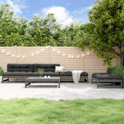 vidaXL 5 Piece Garden Lounge Set Grey Solid Wood Pine 1