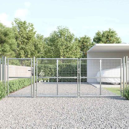 vidaXL Garden Gate Steel Silver