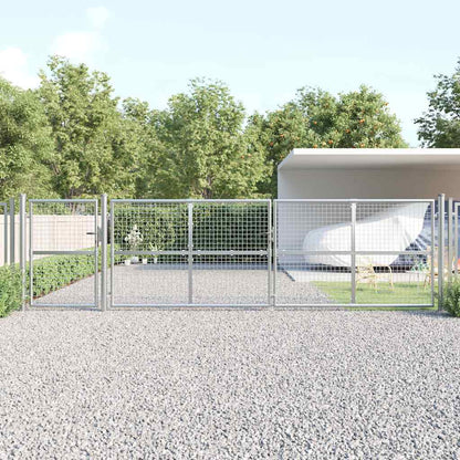 vidaXL Garden Gate Steel Silver