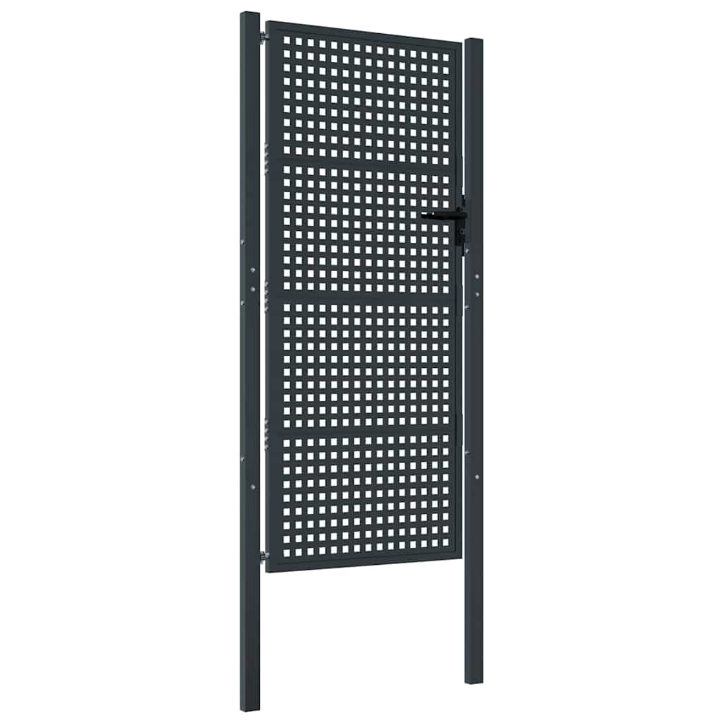 vidaXL Garden Gate Anthracite 100x200 cm Steel 2