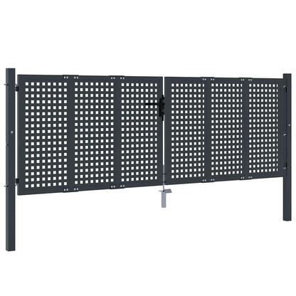 vidaXL Garden Gate Anthracite 300x75 cm Steel 2