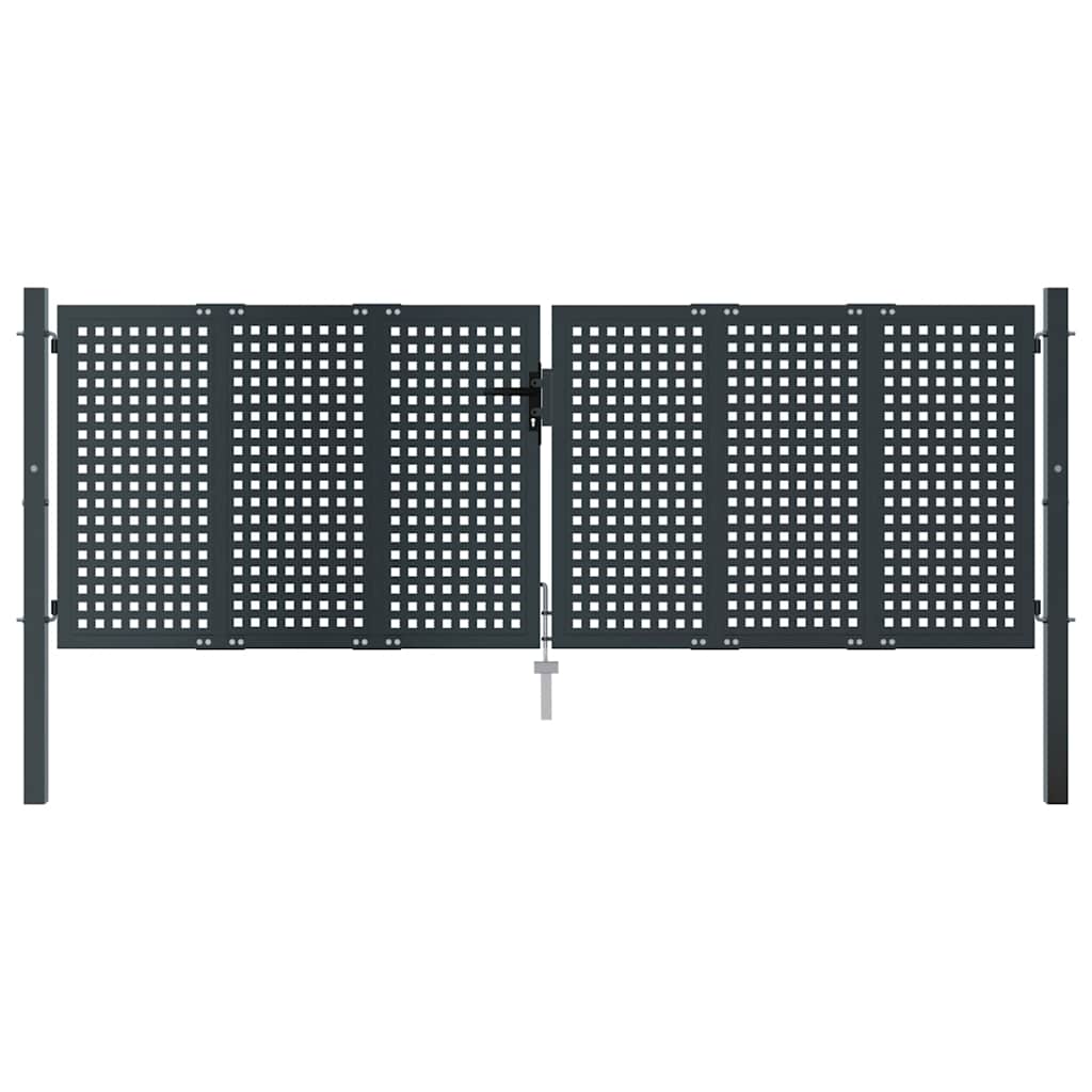 vidaXL Garden Gate Anthracite 300x75 cm Steel 3