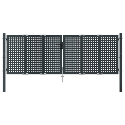 vidaXL Garden Gate Anthracite 300x75 cm Steel 3