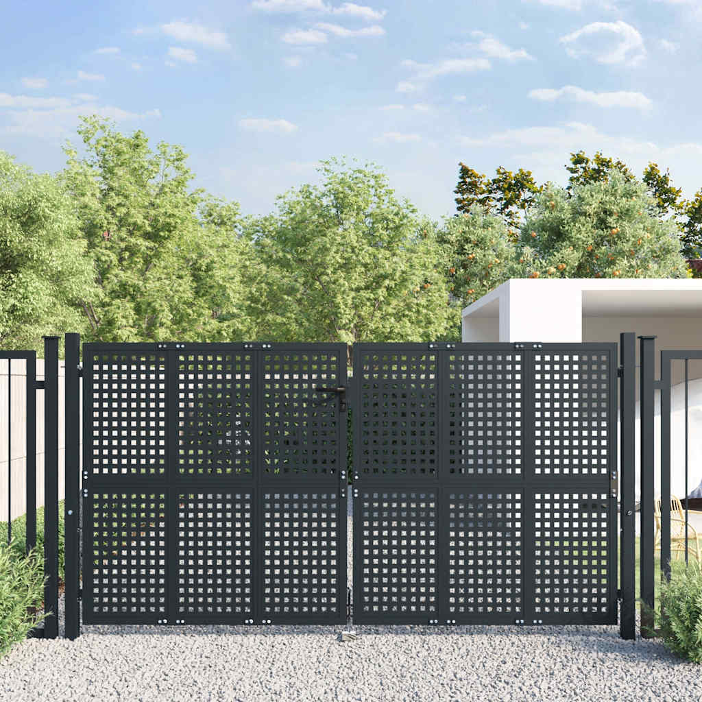vidaXL Garden Gate Anthracite Steel