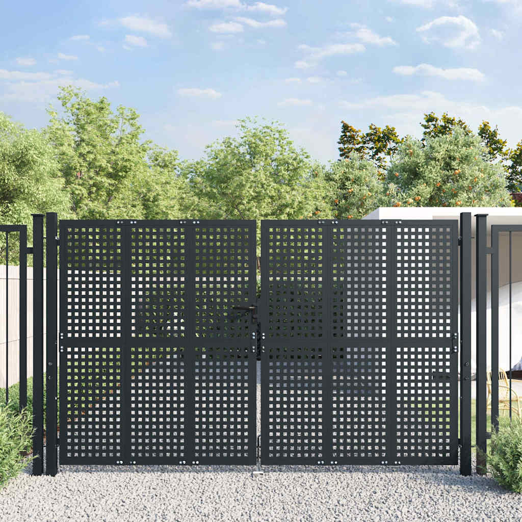 vidaXL Garden Gate Anthracite Steel
