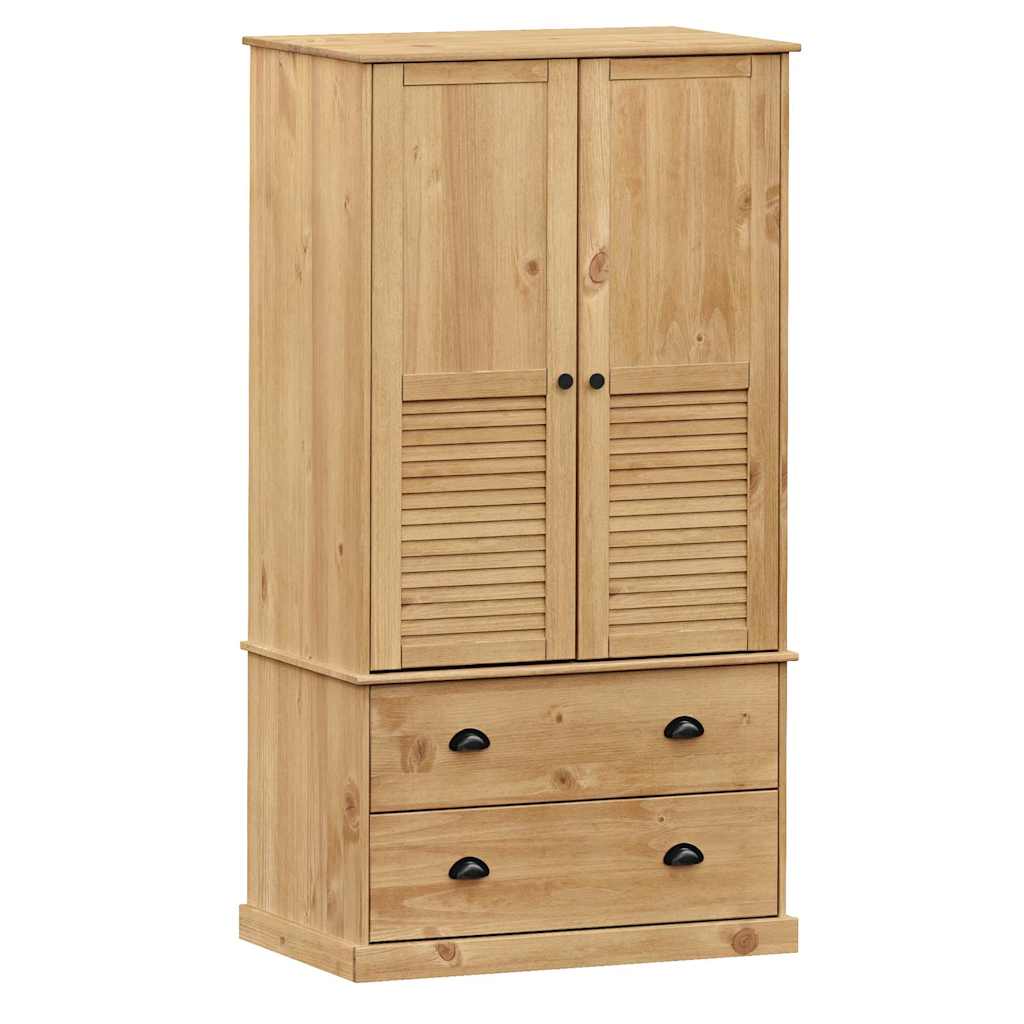 vidaXL Wardrobe "VIGO" 90x55x170 cm Solid Wood Pine 2