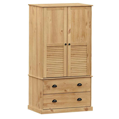 vidaXL Wardrobe "VIGO" 90x55x170 cm Solid Wood Pine 2