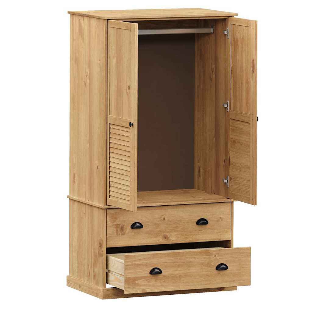 vidaXL Wardrobe "VIGO" 90x55x170 cm Solid Wood Pine 4
