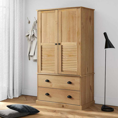 vidaXL Wardrobe "VIGO" 90x55x170 cm Solid Wood Pine 1