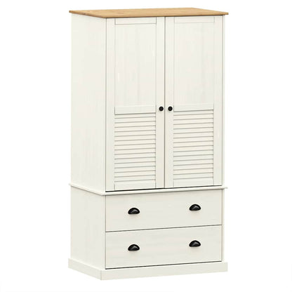 vidaXL Wardrobe "VIGO" White 90x55x170 cm Solid Wood Pine 2