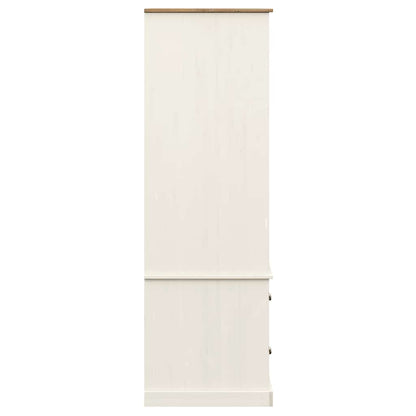 vidaXL Wardrobe "VIGO" White 90x55x170 cm Solid Wood Pine 5