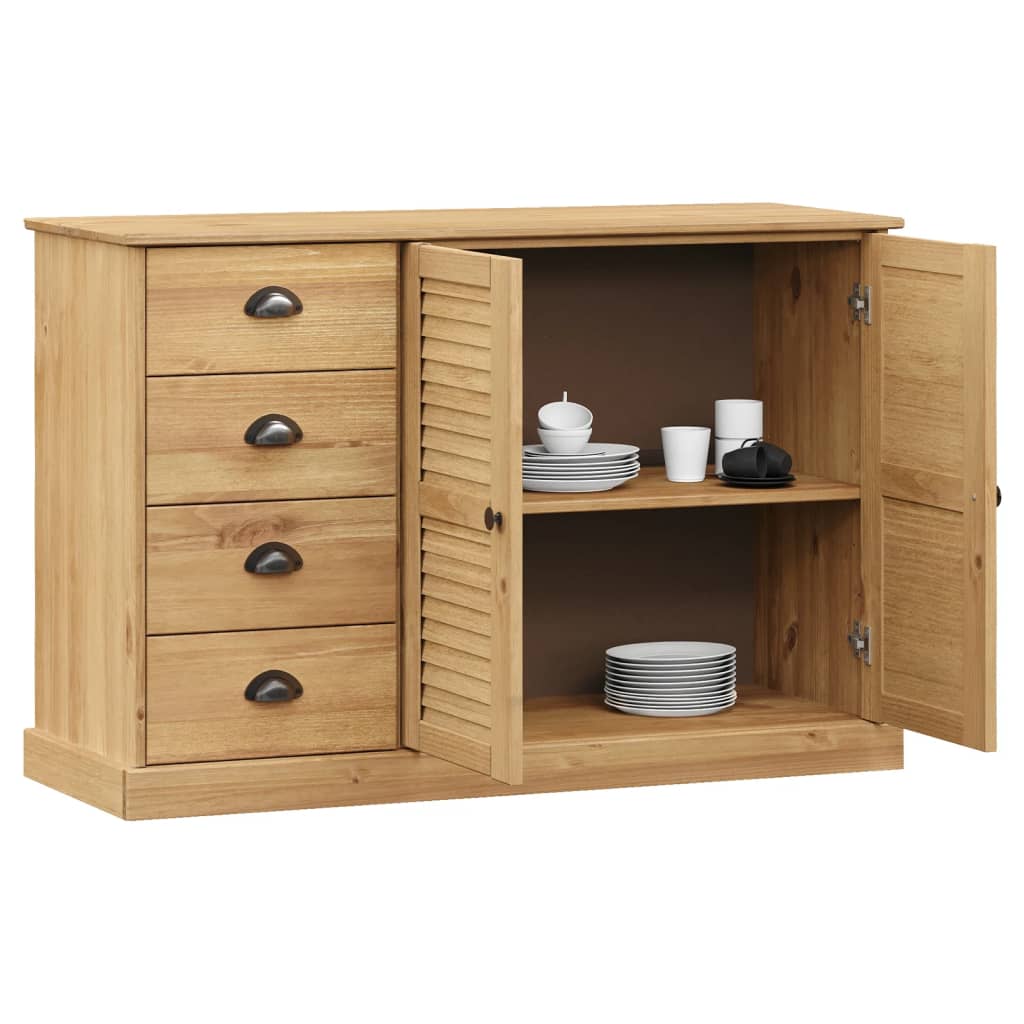 vidaXL Sideboard with Drawers VIGO 113x40x75 cm Solid Wood Pine 3