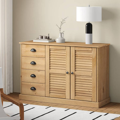 vidaXL Sideboard with Drawers VIGO 113x40x75 cm Solid Wood Pine 1