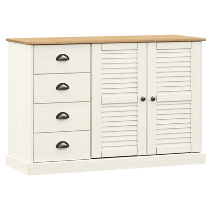 vidaXL Sideboard with Drawers "VIGO" 113x40x75 cm White Solid Wood Pine 2