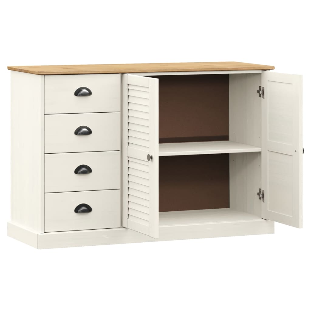 vidaXL Sideboard with Drawers "VIGO" 113x40x75 cm White Solid Wood Pine 4