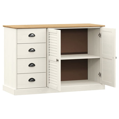 vidaXL Sideboard with Drawers "VIGO" 113x40x75 cm White Solid Wood Pine 4