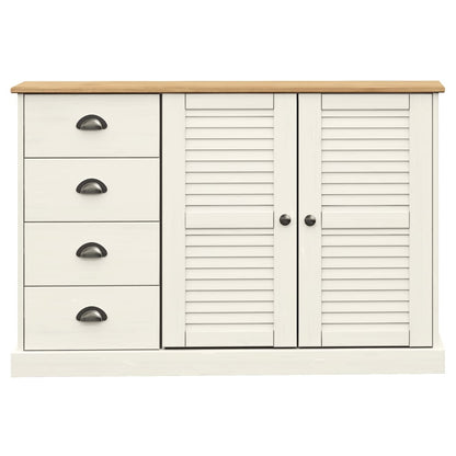 vidaXL Sideboard with Drawers "VIGO" 113x40x75 cm White Solid Wood Pine 5