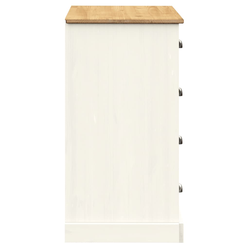 vidaXL Sideboard with Drawers "VIGO" 113x40x75 cm White Solid Wood Pine 6