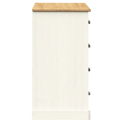 vidaXL Sideboard with Drawers "VIGO" 113x40x75 cm White Solid Wood Pine 6
